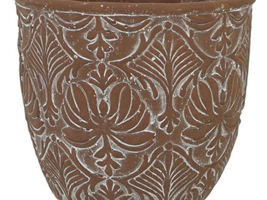 Κασπώ Φλοράλ 06-00-00265 Φ18x16cm Brown Marhome Κεραμικό