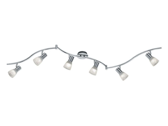 Φωτιστικό Οροφής-Σποτ Led Levisto 6x400Lm 180x21x11cm Nickel Mat 871010607 Trio Lighting Μέταλλο,Γυαλί