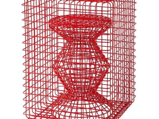 Σκαμπό Zig Zag 300-030-088 40x40x47cm Red