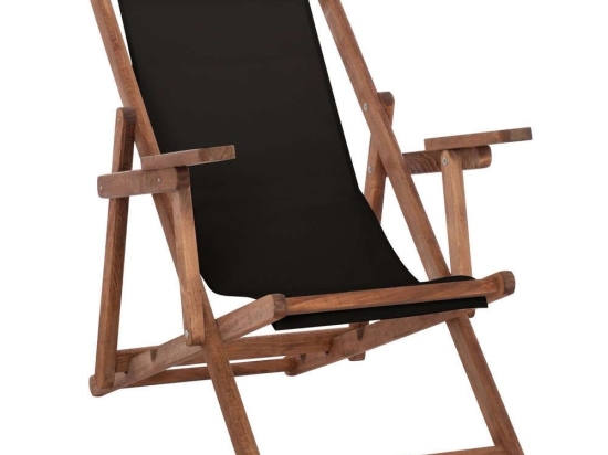 Σεζλόνγκ Λήμνος HM11708.05T Με Μπράτσα 62,5x97x105cm Εμποτισμού Walnut Με Pvc 2x1 Black