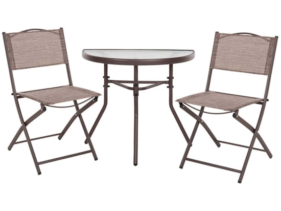 Τραπεζαρία Κήπου Limag (Σετ 3Τμχ) HM21040 70x40x64,5cm Brown 2 Θέσεων