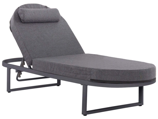 Ξαπλώστρα Με Μαξιλάρι Mallow HM10715.03 198x71x40,5-103cm Dark Grey
