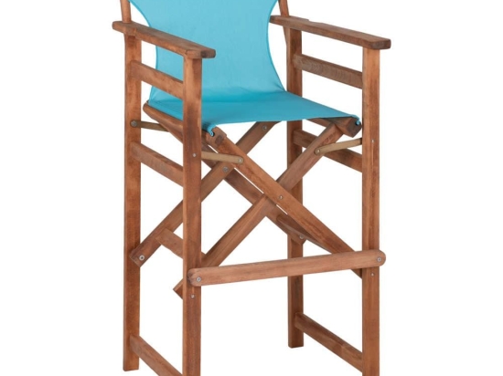 Σκαμπό Σκηνοθέτη Λήμνος HM10374.08 58x58x118cm Walnut-Ciel