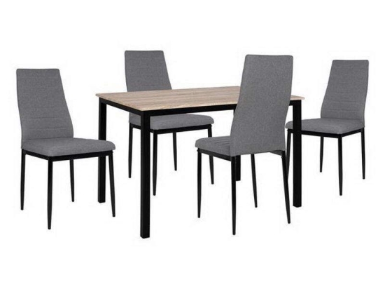 Σετ Τραπεζαρίας 5τμχ HM11009 Μαύρο-Γκρι 110x70x76cm 4 Θέσεων