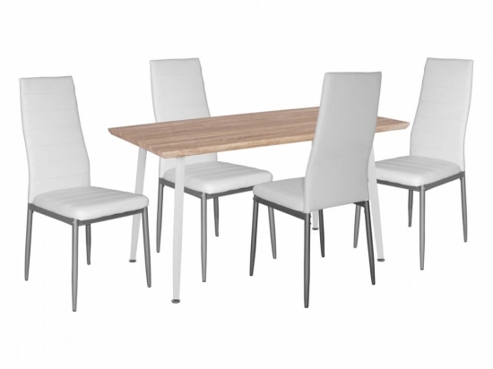 Τραπεζαρία HM11027.01 (Σετ 5τμχ) Sonama 120x70x76,5cm Με Καρέκλες Lady White 4 Θέσεων