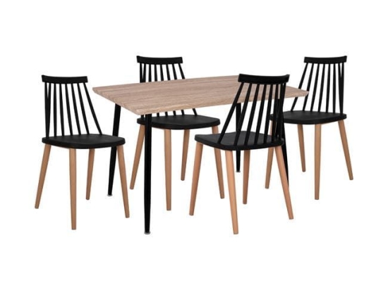 Τραπεζαρίας Σετ 5Τμχ Black HM11024.02 4 Θέσεων