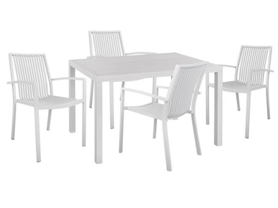 Τραπεζαρίας Σετ 5 Τμχ White HM10521 4 Θέσεων