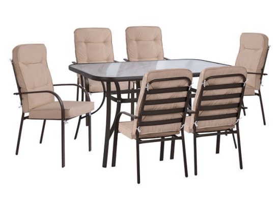 Τραπεζαρία Σετ 7TMX 150Χ90Χ72Υεκ. Brown HM10561.02 6 Θέσεων