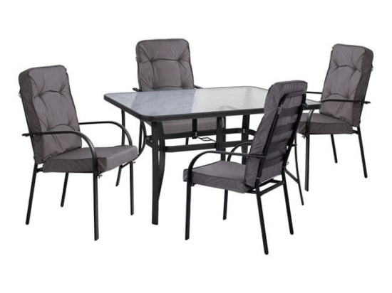 Τραπεζαρία Σετ 5TMX 140Χ80Χ72Υεκ.Grey HM10562.01 4 Θέσεων