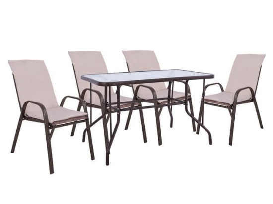 Τραπεζαρία Σετ 5Τμχ 110x60 Brown HM10566.02 4 Θέσεων