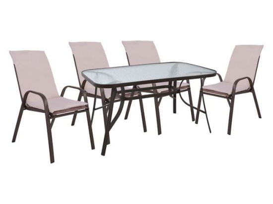 Τραπεζαρία Σετ 5Τμχ 140X80 HM10569.02 Brown 4 Θέσεων