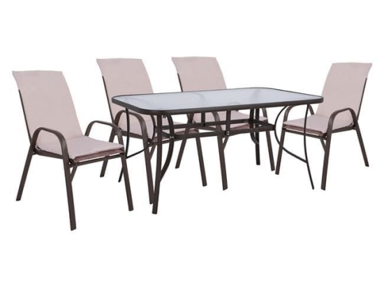 Τραπεζαρία Σετ 5Τμχ 150X90 HM10570.02 Brown 4 Θέσεων