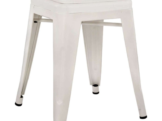 Σκαμπό Melita HM11362.21 Με Μαξιλάρι 39x39x46cm White Μέταλλο