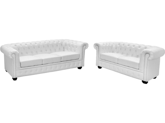 Σαλόνι Σετ 2Τμχ Chesterfield White