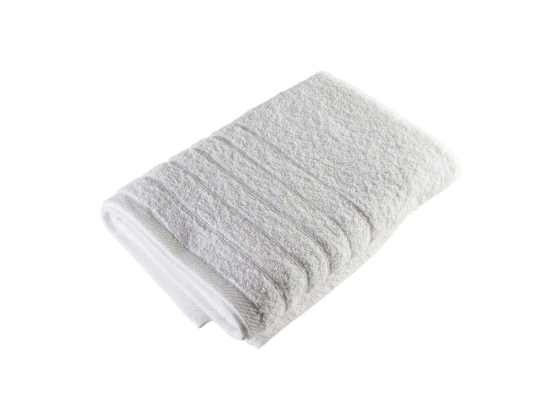 Πετσέτα Ξενοδοχείου Με Ρίγες White 100% Cotton 400gsm Προσώπου 50x90cm 100% Βαμβάκι