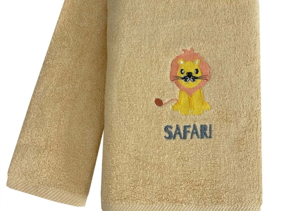 Πετσέτες Βρεφικές Safari & Zoo (Σετ 2τμχ) Brown Astron Σετ Πετσέτες 70x130cm 100% Βαμβάκι