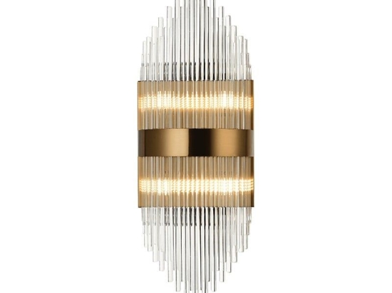 Φωτιστικό Τοίχου - Απλίκα EG1844W54AB 4XG9 20Χ11Χ54 Brass Aca Decor Κρύσταλλο,Μέταλλο