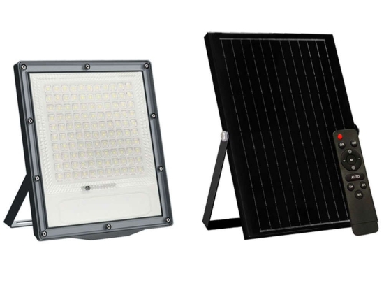 Προβολέας Ηλιακός Led Με Αισθητήρα FLARE18040 20x4,5x22,6/30x1,7x39cm Led 180W 4000K Black Aca