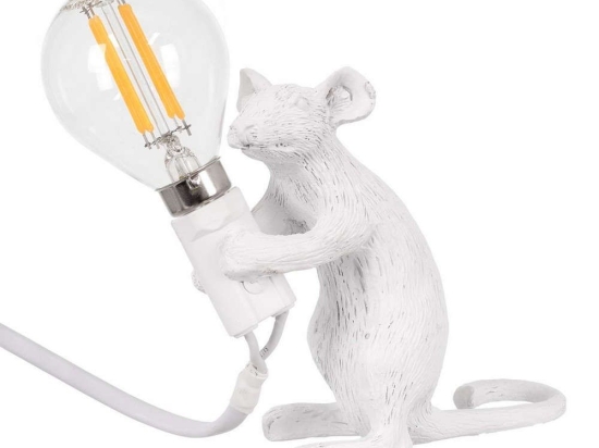 Φωτιστικό Επιτραπέζιο Mouse 00679 1xE12 12x4x10cm White GloboStar