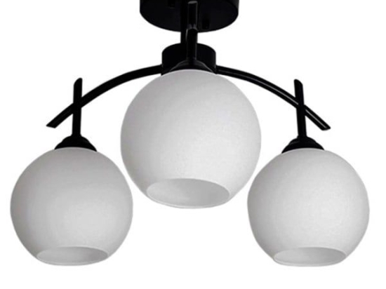 Φωτιστικό Οροφής - Πλαφονιέρα Luna 01087 Black -White GloboStar Μέταλλο,Γυαλί