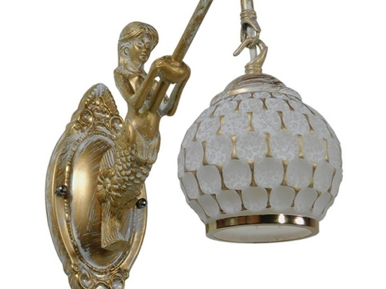 Φωτιστικό Τοίχου-Απλίκα Mermaid 01317 White GloboStar Μέταλλο,Γυαλί