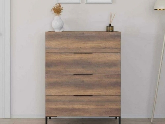 Συρταριέρα Oryana 0258273 80x44x104cm Walnut