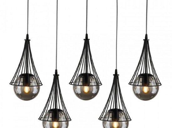 Φωτιστικό Οροφής - Ράγα Chavi 216705 E27 80x10x90cm Black Megapap Μέταλλο,Ύφασμα