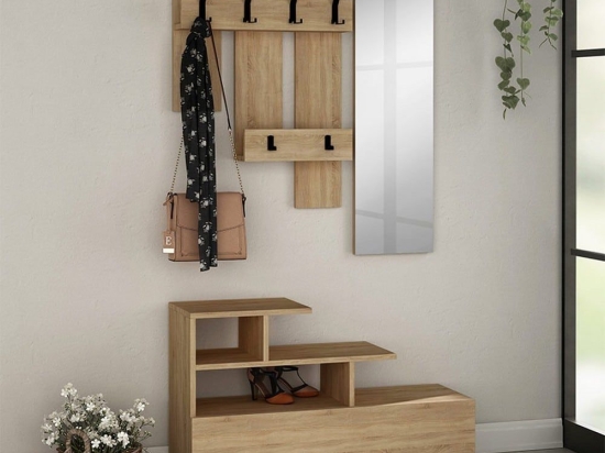 Έπιπλο Εισόδου Vesty 207527 Με Καθρέφτη 100x30x61cm Oak
