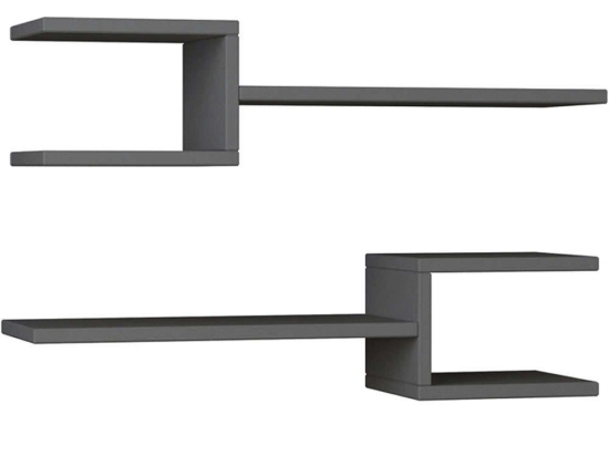 Ραφιέρα Τοίχου Fork (Σετ 2Τμχ) 0214135 75x19,5x18cm Anthracite
