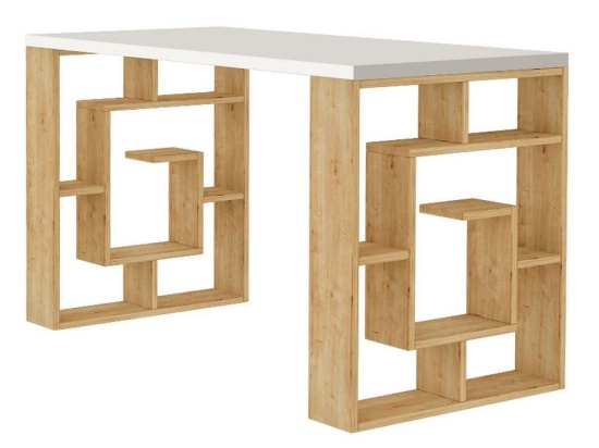 Γραφείο Εργασίας Labirent 214196 140x60x75cm Natural Oak - White