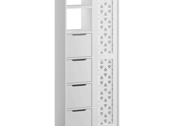 Ντουλάπι Μπάνιου Yada Maxi 0230423 65,4x29,6x172,6cm White Μελαμίνη