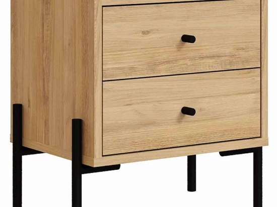 Κομοδίνο Malta 0249802 49x35x52cm Black-Oak