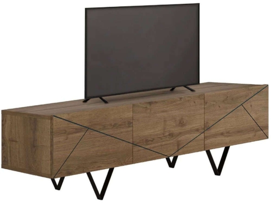 Έπιπλο Τηλεόρασης Jakomen 0249804 160x36,8x43cm Light Walnut