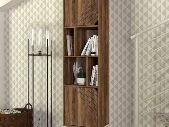 Βιβλιοθήκη Norma 216015 45x35x184cm Walnut Μελαμίνη