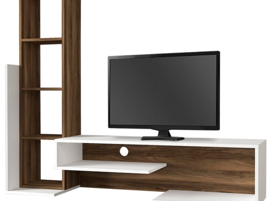 Σύνθεση Τηλεόρασης Bend 0228137 153,6x39x131cm Walnut-White