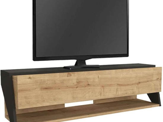 Έπιπλο Τηλεόρασης Επιτοίχιο Litos 0249147 120x29,6x32,6cm Oak-Anthracite
