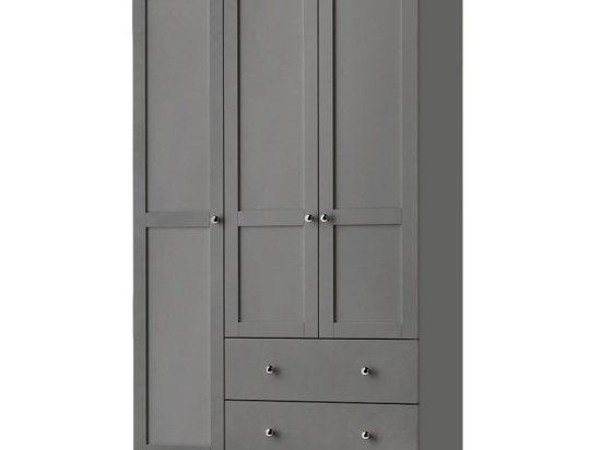 Ντουλάπα Ρούχων Emily 0235943 Τρίφυλλη 105x50x210cm Anthracite Τρίφυλλη