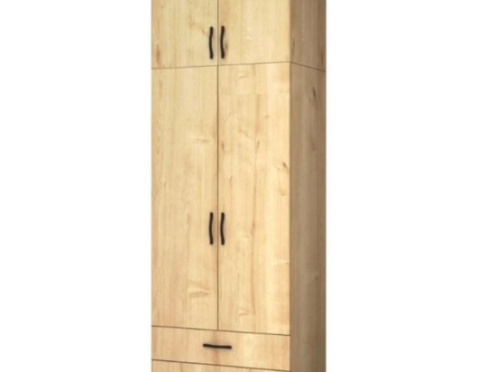 Ντουλάπα Δίφυλλη Με Πατάρι Ricardo 0256525 80x51,8x240cm Sonoma Δίφυλλη