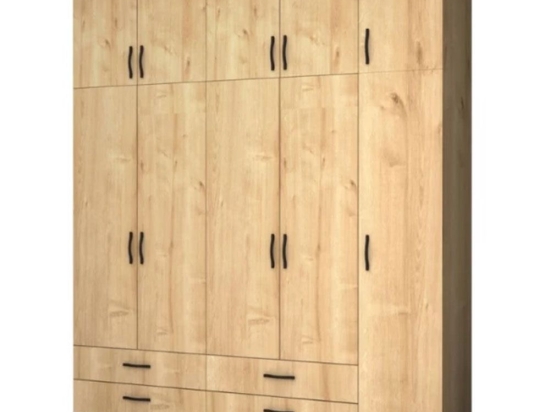 Ντουλάπα Πεντάφυλλη Με Πατάρι Ricardo 0257198 200x51,8x240cm Sonoma Πεντάφυλλη