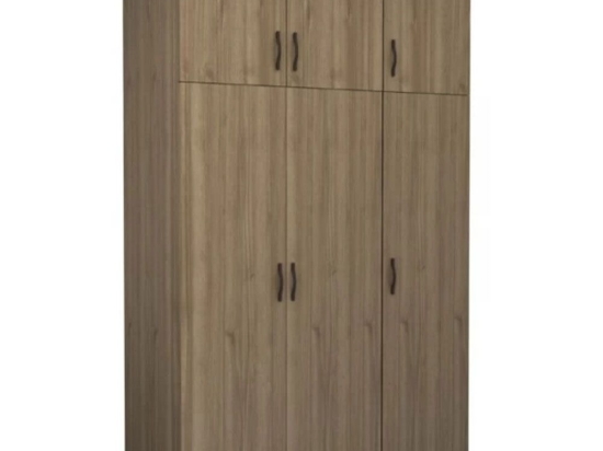 Ντουλάπα Τρίφυλλη Με Πατάρι Victoria 0260765 150x60x240cm Walnut Τρίφυλλη