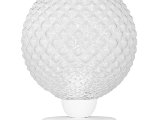 Φωτιστικό Επιτραπέζιο 09-0122 TL-07/5010 Ε27 Γυαλί Ball H26XΦ20cm White-Clear Heronia Μέταλλο,Γυαλί