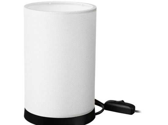 Φωτιστικό Επιτραπέζιο 14-0311 Tl-07/H-01 1/E27 Φ14x23,5cm Κυλινδρικό Αμπαζούρ White-Black Heronia Μέταλλο,Ύφασμα