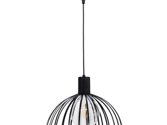 Φωτιστικό Οροφής Paris/33 1/L Φ33 Η100 Χ Φ33cm Black 34-0240 Heronia Μέταλλο
