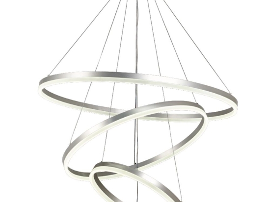 Φωτιστικό Οροφής 6095-A Led Dimmable Φ80cm 10000Lm 100W 3CCT Silver Inlight
