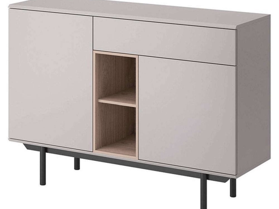 Μπουφές Inox 125x89x40 Grey-Anthracite Μοριοσανίδα