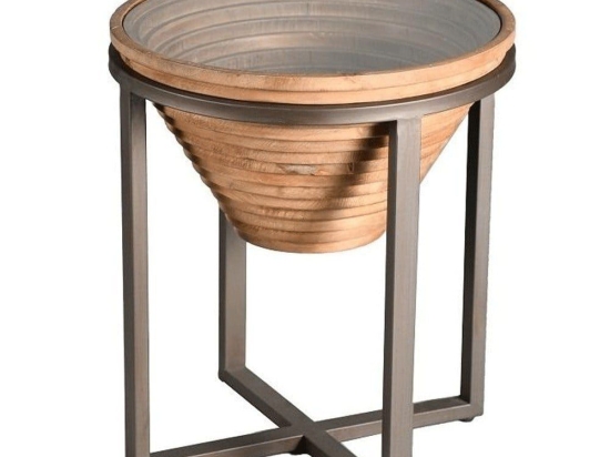 Τραπεζάκι Βοηθητικό JAM106 46x55,5cm Clear-Brown Espiel