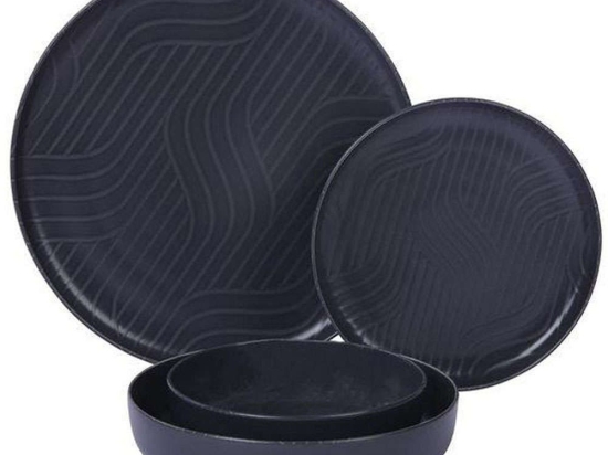 Σερβίτσιο Πιάτα Φαγητού Capri (Σετ 24Τμχ) KX00443S24 Black Kutahya Porselen 24 τμχ Πορσελάνη