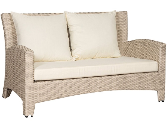 Καναπές Διθέσιος Με Μαξιλάρια 176290 127x84x84cm Beige-Ecru Διθέσιος