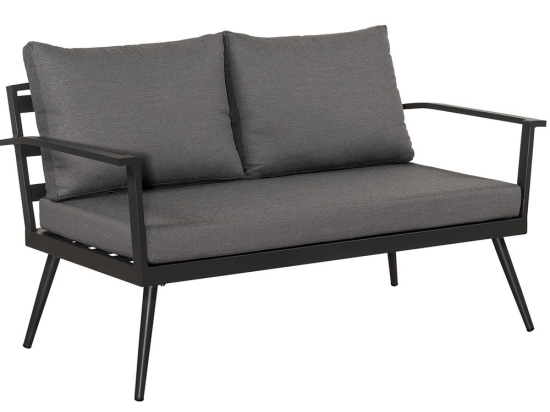 Καναπές Διθέσιος Αλουμινίου Bondi 186489-2 145x75x79cm Grey-Black Διθέσιος