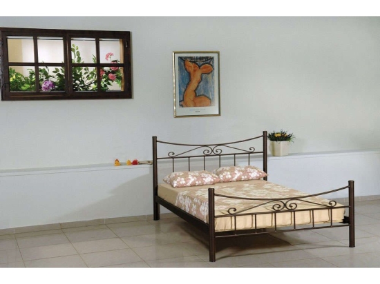 Κρεβάτι Μεταλλικό Ηρώ Υπέρδιπλο 158x208 186818 Brown Υπέρδιπλo Μέταλλο